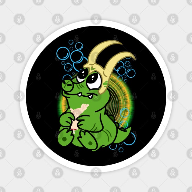 ALLIGATOR KAWAII HORNS Magnet by GeekCastle